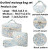 3 Pcs Cotton Quilted Makeup Bag Set, Floral Makeup Bag, Cute Travel Cosmetic Organizer for Women Girls