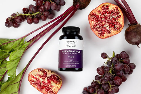 Thomas' Resveratrol 1600mg Organic Antioxidant Supplement with Grape Seed Extract & Quercetin, 120 Capsules