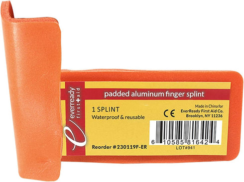 Ever Ready First Aid Padded Aluminum Finger Splints - 10 Pack - 4" x 2"