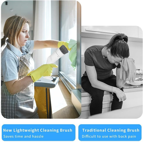 OBEST Electric Spin Scrubber, Cordless Bathroom Scrubber with 2 Replaceable Cleaning Brush Heads for Tub, Tile, Sink,