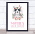 The Card Zoo New Baby Birth Details New-Born Nursery Christening Raccoon Keepsake Gift Print