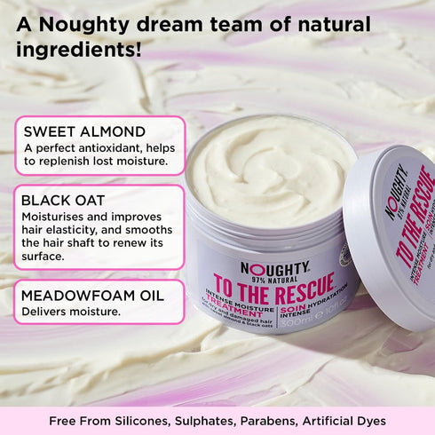 Noughty 97% Natural To The Rescue Treatment Mask, 300ml, Hydrating Formula for Dry, Frizzy & Damaged Hair