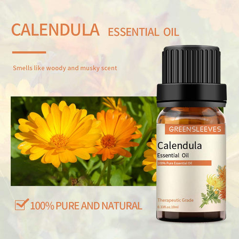 GREENSLEEVES 2 Pack Essential Oil Set, 100% Pure Oils for Diffuser, Humidifier, Massage (Violet+Calendula)