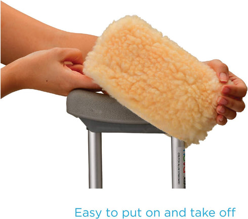 NOVA Medical Products Sheepskin Fleece Crutch Pads, Universal Fit, Washable, One Pair
