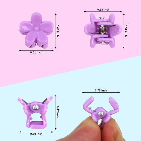 YISSION 200Pcs Mini Flower Hair Clips for Girls Small Hair Clips Cute Flower Hair Claw Clips Toddler Baby Kids Hair Clips Flower Clips for Hair 90s Y2K Hair Accessories for Girls Women Random Color