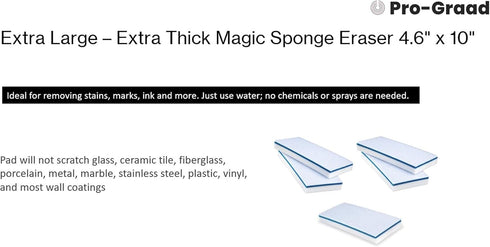 Eraser Pads - 5 Pack 4.5" x 10" Commercial Grade Melamine Sponges for Floor, Tile, Grout, Baseboard & Walls