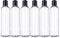ljdeals 8 oz Clear Plastic Empty Bottles with Black Disc Top Caps, Refillable Containers, Pack of 6, BPA Free