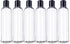 ljdeals 8 oz Clear Plastic Empty Bottles with Black Disc Top Caps, Refillable Containers, Pack of 6, BPA Free
