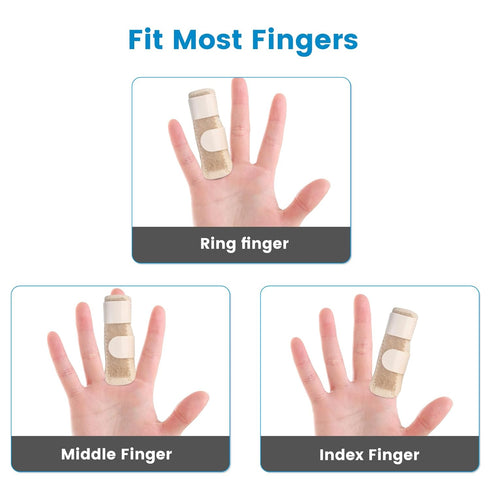 2PCS Finger Splints, Finger Brace for Trigger Finger, Arthritis, Pain Relief for Index, Middle, Ring Finger (Beige)