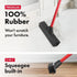 13 Inch Rubber Broom & Squeegee - 100% Natural Rubber with Aluminum Anti-Rust Handle for Hair Removal