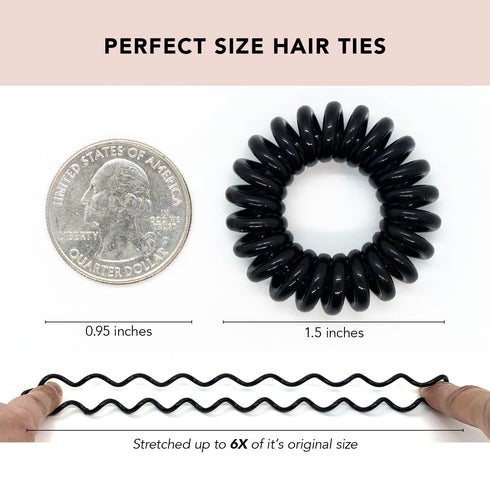 Kitsch Spiral Hair Ties for Women - Creaseless and Dent-free Coil Hair Ties, Made of Flexible and Durable Plastic
