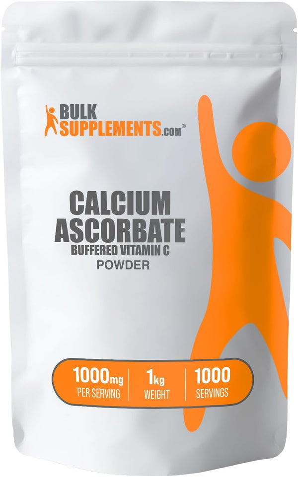 BulkSupplements.com Calcium Ascorbate Powder, Buffered Vitamin C Supplement, Gluten Free, 1000mg per Serving, 1kg