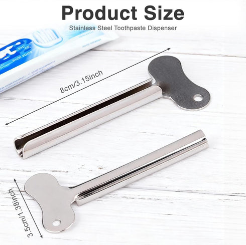 VANTOBEST 2 Pack Metal Tube Squeezer Keys Silvery Hair Dye Toothpaste Roller Dispenser Tool Durable Tube Squeezing Aid