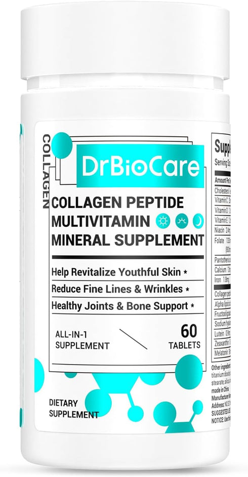 Collagen Peptides for Women - Beauty Vitamin & Mineral Supplement with Vitamin D3, Probiotics, 120 Tablets