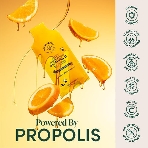 Immune 500 Immune 12 Kid's Liposomal Vitamin C by Beekeeper's Naturals, mg Vitamin C, Elderberry, Vitamin D, Propolis