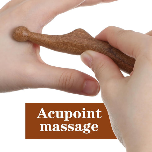 Shimmeroo Wooden Massage Pen, Wooden Acupoint Massage Tool, Acupressure Stick Tool for Relaxing Body Hand Foot