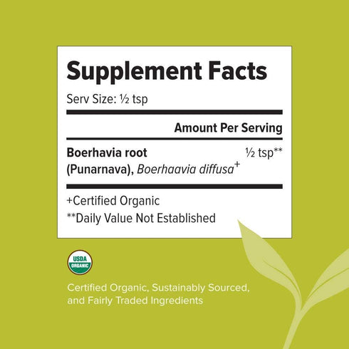 Banyan Botanicals Organic Punarnava Powder – Boerhavia diffusa for Weight Management, Liver & Kidney Support, 1/2 lb,
