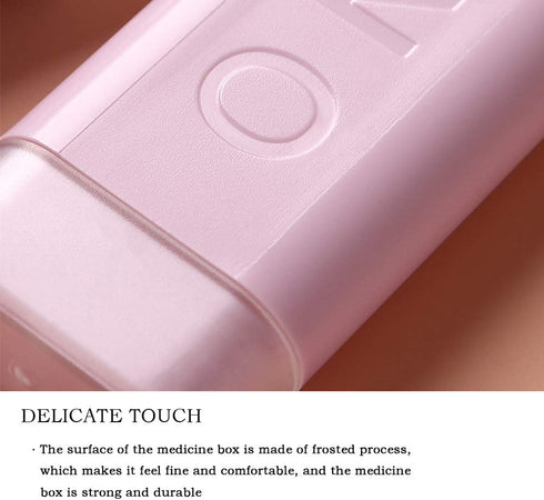 Travel Pill Organizer, 3 Times a Day Pill Box for Vitamins, Fish Oil, Supplements, Waterproof (Pink, 1PCS)