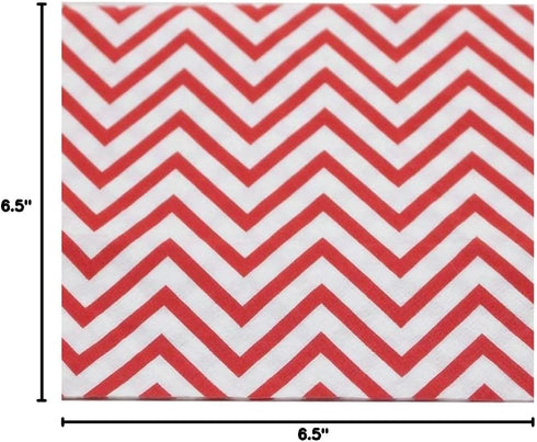 Red Paper Napkins, Decorative Biodegradable for Party Events, 60 Count, Folded 6.5” x 6.5”, Unfolded 13” x 13”
