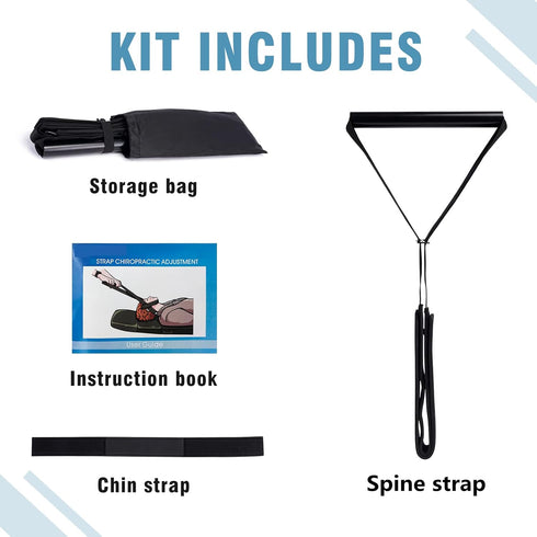 WIDREST Neck Stretcher Strap, Spine Chiropractic Decompression Tool with Chin Belt, Cervical Neck Traction.