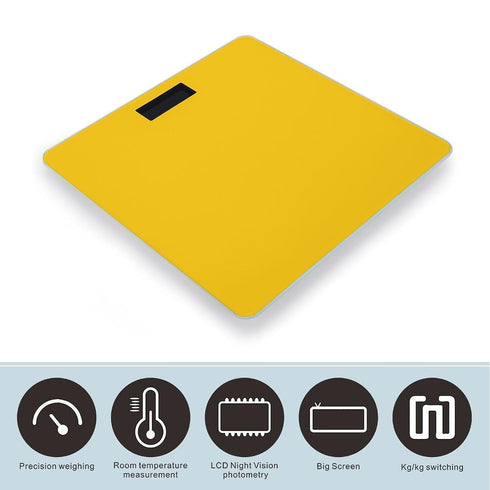 LZQPOEAS 400 Lb/180kg Milk Duck Yellow Smart Body Weight, Highly Accurate Digital Weighing Scale with Large LCD