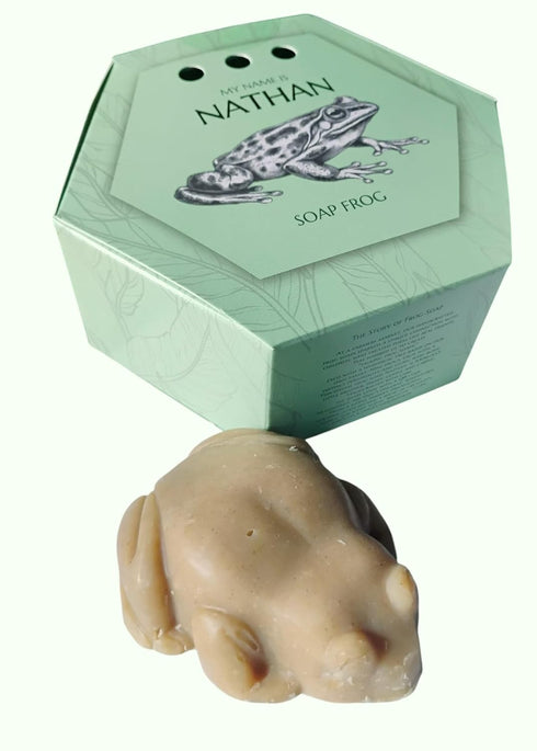 WFG WATERFALL GLEN SOAP COMPANY, LLC Nathan Frog Soap, Honeysuckle Natural Vegan Bath Soap with Shea Butter