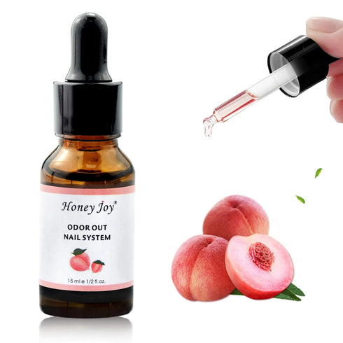 Nail Art 0.5 fl.oz Peach Fragrance Odorizer Liquid, Acrylic Odor Reducer with Dropper Tube Design - Pack of 1