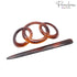 Parcelona French Triple Ringed 3.5" Celluloid Hair Slider Pin Thru Holder Barrette for Women, Tortoise Shell