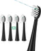 Replacement Brush Heads for WaterPik Sonic-Fusion 2.0 Flossing Toothbrush, 4 Count, Black with Covers