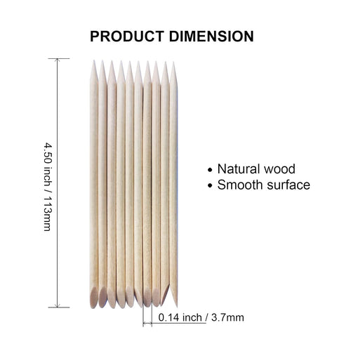 Orange Sticks for Nails, 200pcs Wooden Cuticle Pusher Sticks 4.5 inch for Manicure & Pedicure