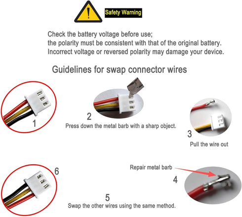 XINLANTECH 3.7V 2600mAh 18650 XH2.54/2P -2 Pack Rechargeable Li-ion Battery with Jst Connector Plug Wires for DIY