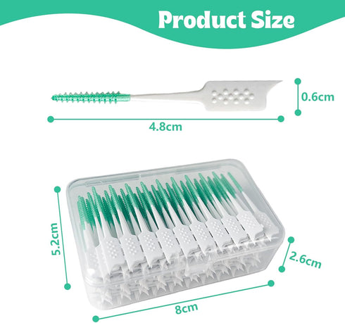 Green Soft Silicone Interdental Brush, Disposable Braces Brush, 160pcs Corrective Cleaning Tools for Teeth Health