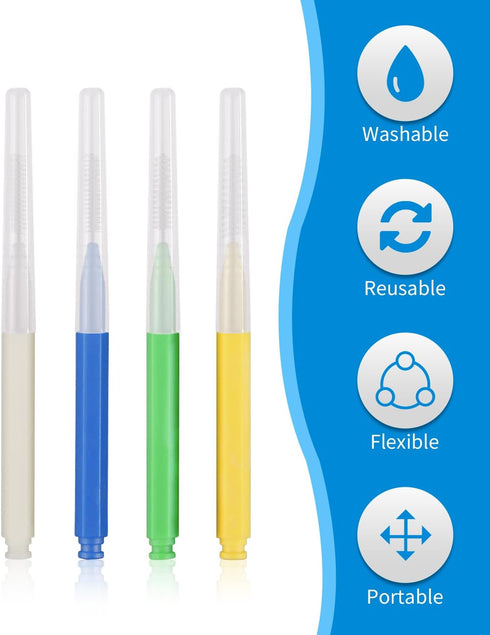 Interdental Brush, 80 Count, Braces Brush for Dental Hygiene, Flossing Tools in 4 Colors & Sizes