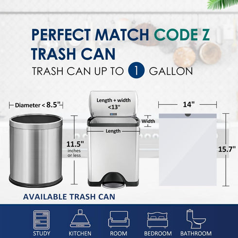RayPard 1 Gallon Mini Strong Drawstring Trash Bags, 100 Counts, fit 3-4 Liter Small Trash Can