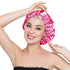Stain Bonnet Silky Sleep Cap, Adjustable Satin Cap for Night Sleeping, Reversible Double Layer Rose/Beige