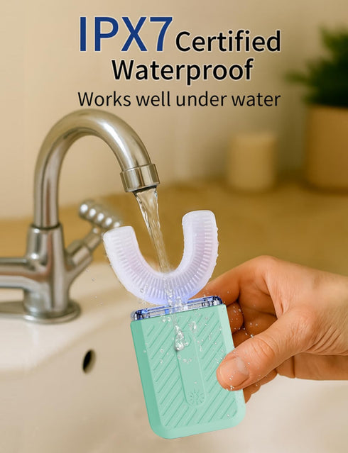 IPX7 U-Shaped Electric Toothbrush for Adults, Electric Toothbrush with Waterproof