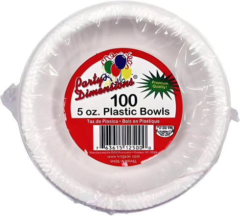 Party Dimensions Premium Heavy Weight Dessert Bowls - Small Plastic Disposable for Party Catering Supplies, 100 Pcs