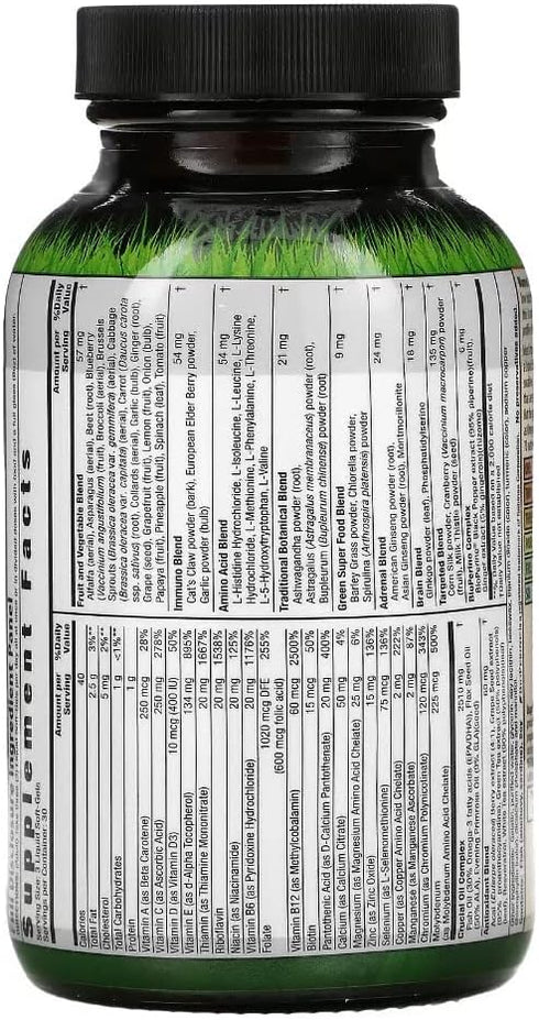 Irwin Naturals Women's Living Green Liquid-Gel Multi Vitamin - 70 Nutrients, Wholefood Blend, 90 Softgels