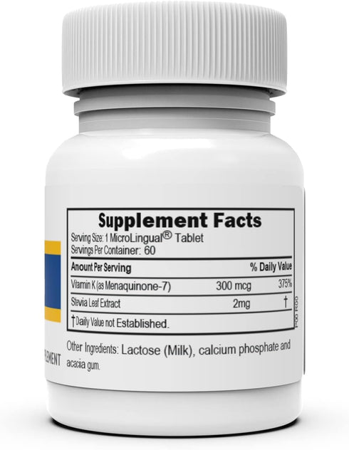 Superior Source Vitamin K2 MK-7 (Menaquinone-7), 300 mcg, Quick Dissolve MicroLignual Tablets, 60 Count