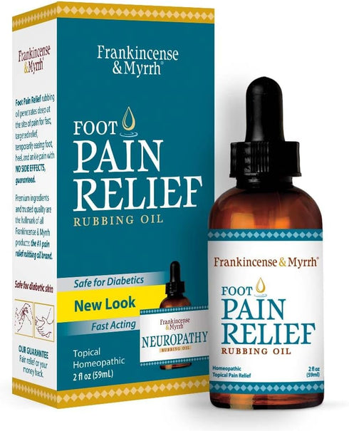 FRANKINCENSE & MYRRH Nerve and Foot Pain Relief Rubbing Oil - Maximum Strength with Essential Oils, 2 Fl. Oz.