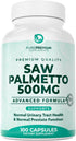 PurePremium Saw Palmetto 500 mg for Men/Women – Maximum Strength Extract, 100 Tablets