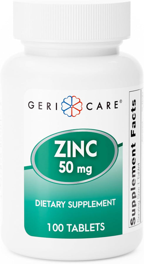 GeriCare Zinc Sulfate 50 mg Dietary Supplement, 100 Count