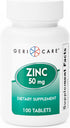 GeriCare Zinc Sulfate 50 mg Dietary Supplement, 100 Count