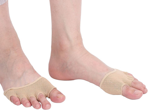 Toe Compression Socks, Toe Separating Heelless Socks Breathable SweatAbsorbent Relief Foot Pain Forefoot Pads (Open