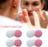 Smanzu 4 Pack Contact lens case Bulk Contact Lens Soak Storage Box Holder Container(Pink)