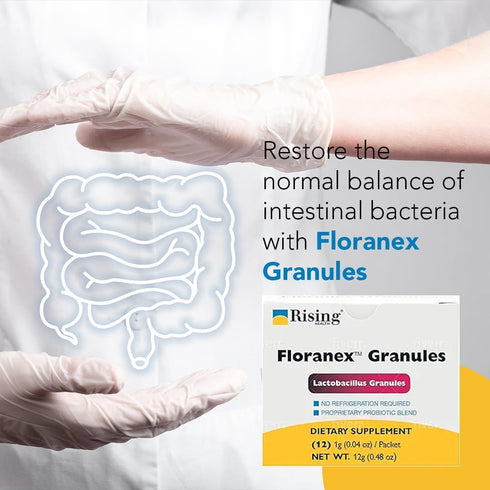 Rising Health - Floranex Granules - Probiotic Dietary Supplements - 12 Packets