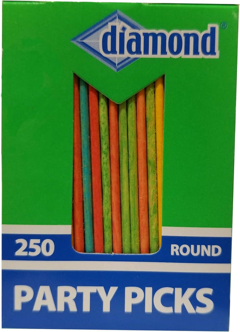 Diamond Round Colored Party Toothpicks