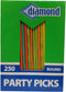 Diamond Round Colored Party Toothpicks