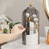Makeup Brush Holder Organizer - 360° Rotating Luxury Cosmetic Organizer with Lid, Desktop Storage (White 1)