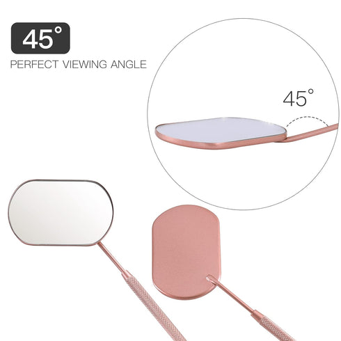 Pretty Memory Lash Mirror - 2.2 Inches Stainless Steel Makeup Eyelash Mirror, Lash Extensions Accessories, Rose Gold